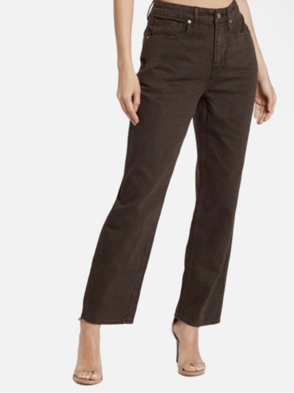 Good American Good 90’s Duster Straight Leg Jeans - Coffee001 NWT